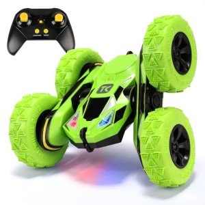 Threeking 360° Double-Sided Stunt RC Car - Green