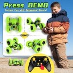 Threeking 360° Double-Sided Stunt RC Car - Green