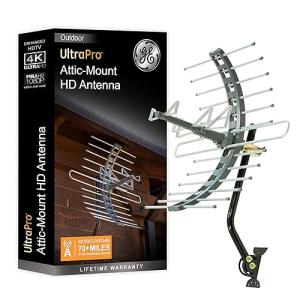 GE Outdoor Long Range HD TV Antenna with J Mount