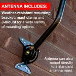 GE Outdoor Long Range HD TV Antenna with J Mount