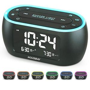 Housbay Glow Alarm Clock Radio with USB Charger