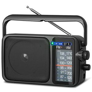 Portable Bluetooth AM/FM Radio with Headphone Jack