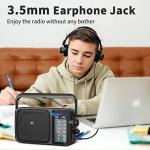 Portable Bluetooth AM/FM Radio with Headphone Jack