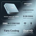 PELADN Mini PC N5095, 8GB RAM, 256GB SSD