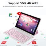 10-Inch Android 15 Tablet with Keyboard and Mouse