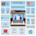 HP Pavilion 17.3" FHD Laptop, Ryzen 5, 32GB RAM