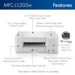 Brother MFC-J1205W Wireless Color Inkjet Printer