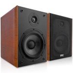 Pyle 6.5" Wooden Bookshelf Speakers with 240W Power