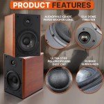 Pyle 6.5" Wooden Bookshelf Speakers with 240W Power