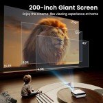 HAPPRUN 1080P Bluetooth Outdoor Movie Projector