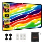 TOWOND 84" Portable Wrinkle-Free Projector Screen
