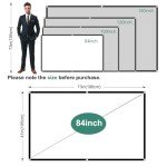 TOWOND 84" Portable Wrinkle-Free Projector Screen