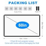 60-Inch Portable 4K Projector Screen for Movies