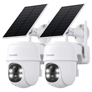 2K Wireless Security Cameras with Solar Power - 2 Pack