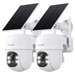2K Wireless Security Cameras with Solar Power - 2 Pack