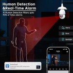 2K Wireless Light Bulb Security Camera 2-Pack