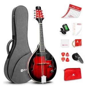 Vangoa A-Style Acoustic Electric Mandolin, 8 Strings