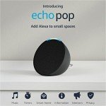 Amazon Echo Pop - Smallest Alexa Speaker, Charcoal