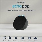 Amazon Echo Pop - Smallest Alexa Speaker, Charcoal