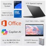 Lenovo V15 Laptop with Office 365, 12GB RAM