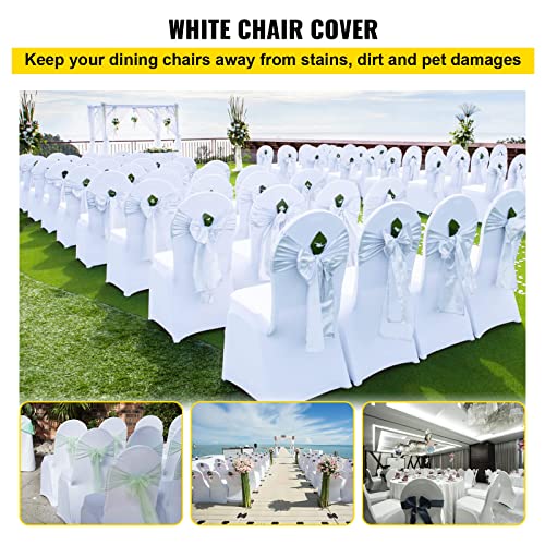 100 Pcs White Stretch Chair Covers for Weddings