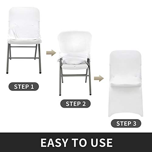 Peomeise White Spandex Chair Covers for Weddings (12pc)
