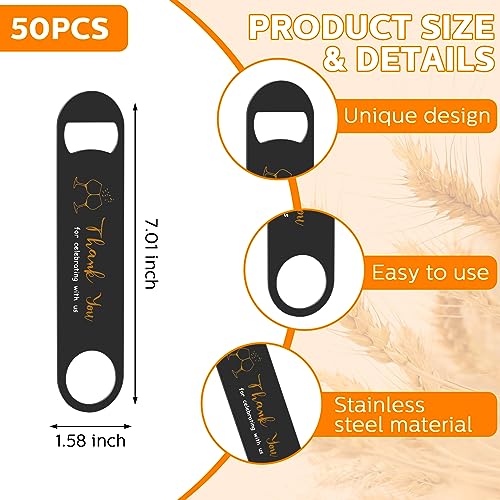 Engraved Stainless Steel Bottle Openers – 50 Pack