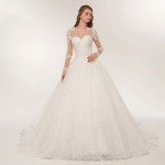 Elegant Lace Applique Ball Gown Wedding Dress 2025