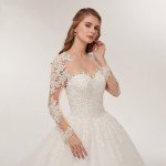 Elegant Lace Applique Ball Gown Wedding Dress 2025