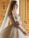Sparkling Lace Off-Shoulder Wedding Ball Gown