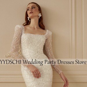 Custom Bridal Dresses 2025 Luxury Beaded Mermaid