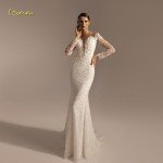 Sweetheart Mermaid Lace Wedding Dress with Detachable Train