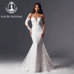 Sweetheart Mermaid Wedding Dress with Detachable Sleeves