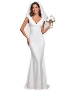 Vintage Lace Applique Mermaid Wedding Gown - US16 White