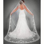 Ivory Cathedral Lace Wedding Veil with Comb