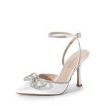Destiny Women's Rhinestone Ankle Strap Wedding Heels