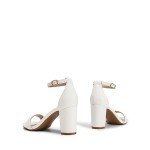 Dream Pairs Women's Low Heel White Sandals