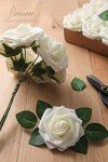 Realistic Ivory Foam Roses - 25pcs for Weddings