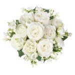 White Peonies Artificial Silk Flowers for Weddings