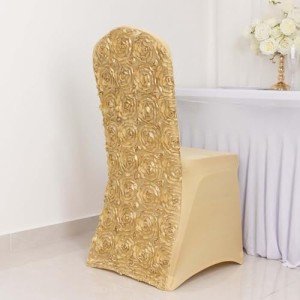 10 Pack Champagne Satin Banquet Chair Covers