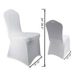 White Spandex Chair Covers for Weddings - 10 Pack