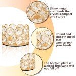 12 Gold Crystal Tea Light Holders for Weddings