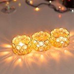 12 Gold Crystal Tea Light Holders for Weddings