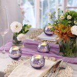 Purple Votive Candle Holders Set for Weddings