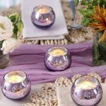 Purple Votive Candle Holders Set for Weddings