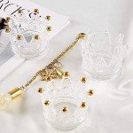 Gold Crown Glass Votive Candle Holders Set of 6