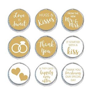 Gold Mini Candy Stickers Wedding Favors - 324 Pack