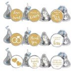 Gold Mini Candy Stickers Wedding Favors - 324 Pack