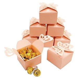Pink Butterfly Candy Boxes - Set of 50