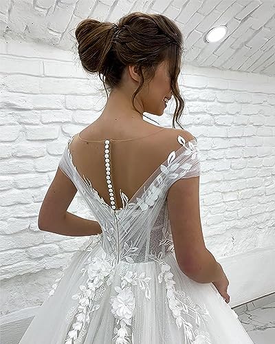 2023 bride: white lace tulle ball gown princess